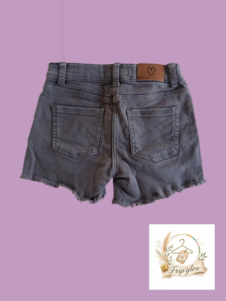 TEX girl’s grey denim shorts – 3/4 years – A1772 – photo 2
